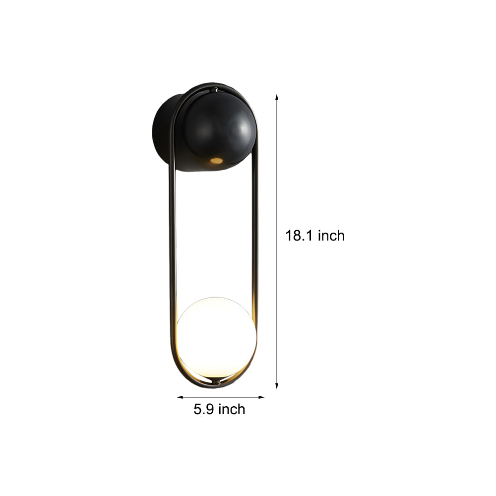 Mila Wall Sconce 1-light Glass Globe Wall Light - Gold/Black