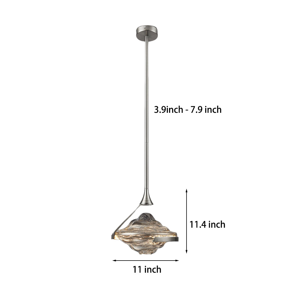 Luxury Creative Glass Ufo Spinning Top LED Modern Bedside Pendant Lights