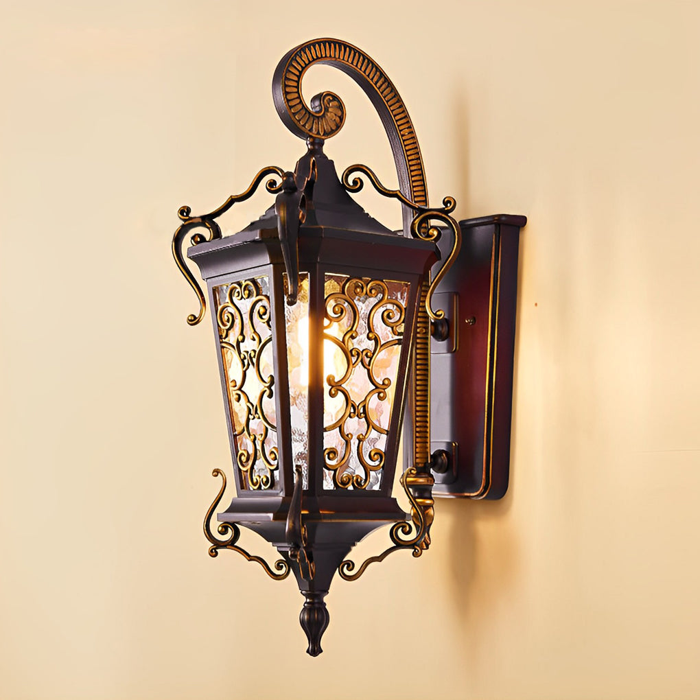 Retro Pattern Outdoor Waterproof European Style Wall Lamp Exterior Lights