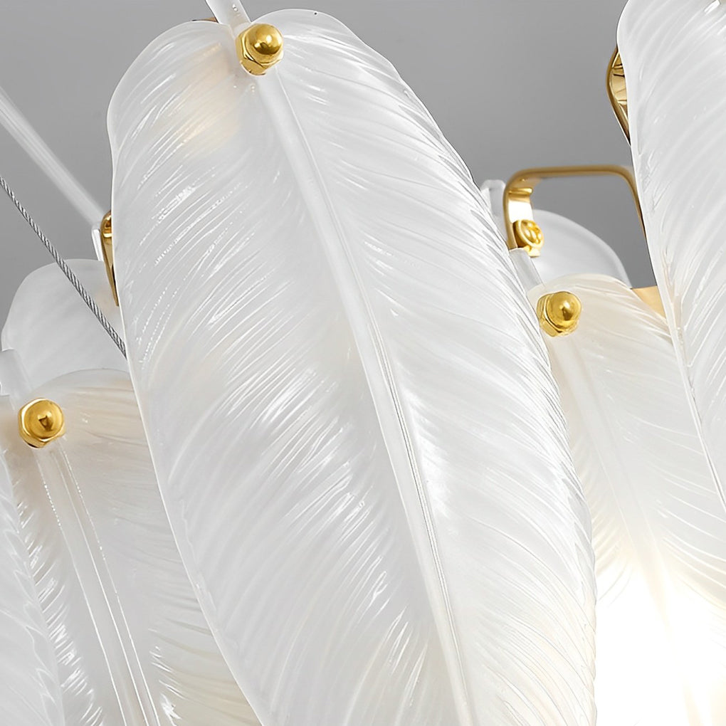 Glass Feathers Three Step Dimming Post-Modern Chandelier Dining Room Light