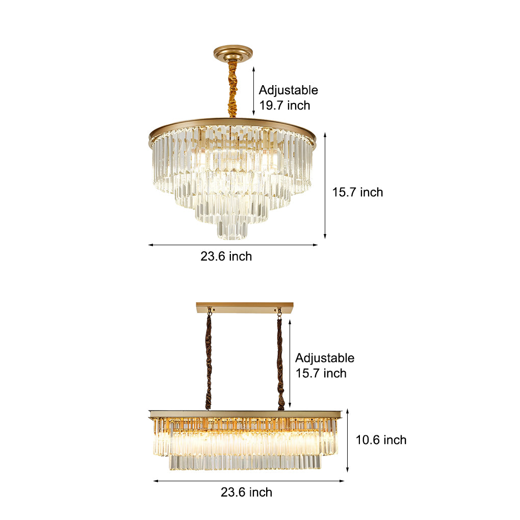 4 Layers Crystal Round Luxury Three Step Dimming Modern Chandelier