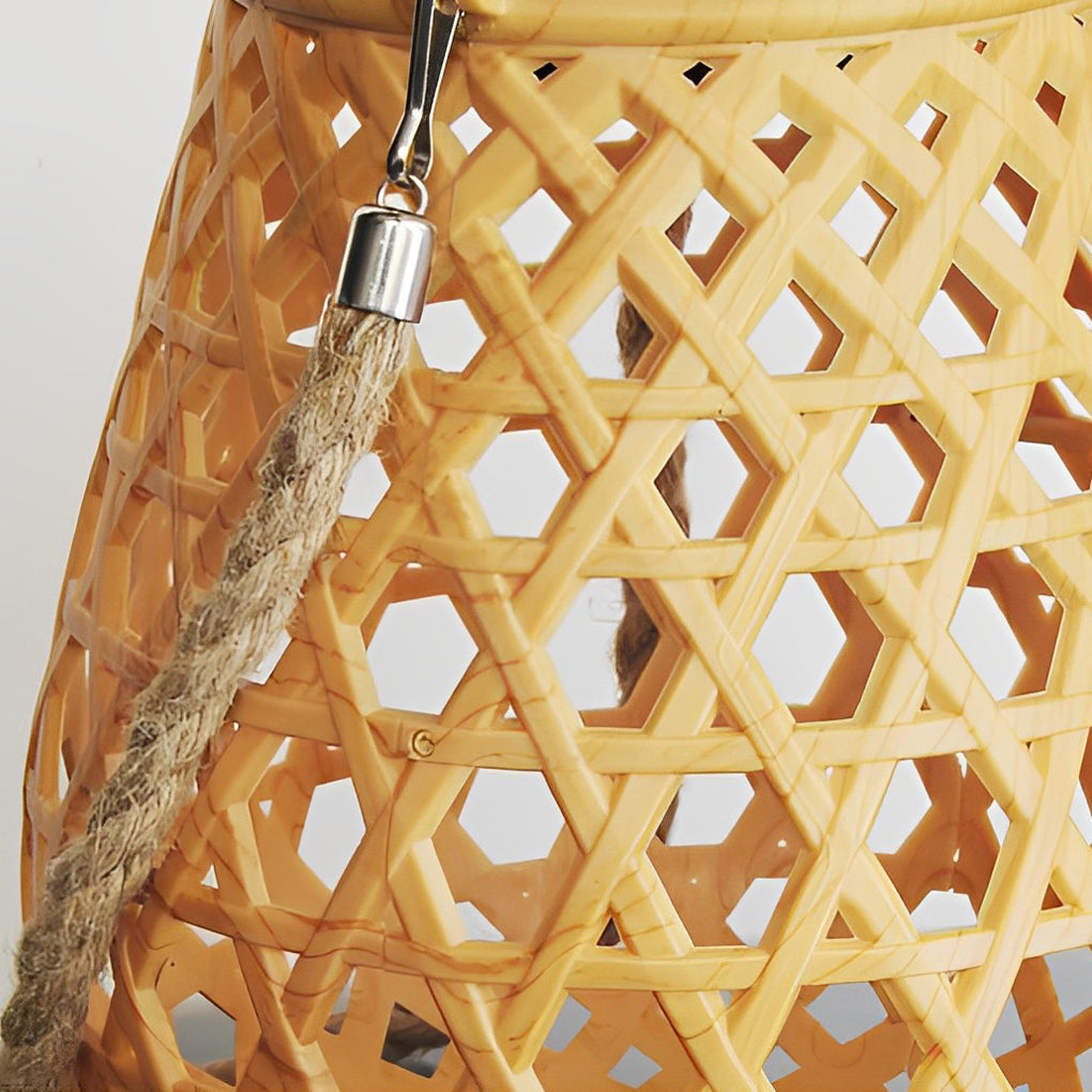 Portable Creative Bamboo Rattan LED Upgrade USB Solar Outdoor Lanterns