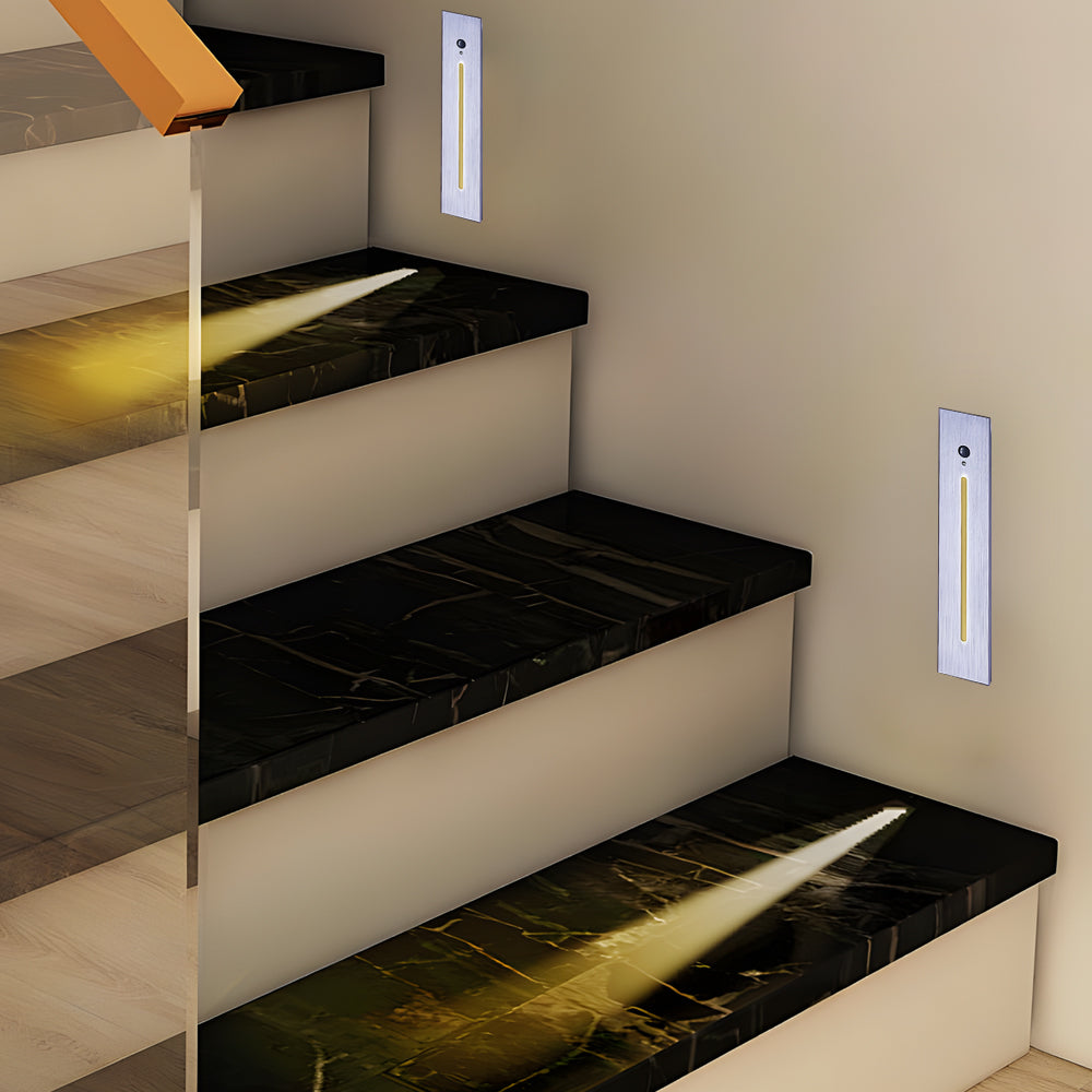 Vertical Motion Sensor LED Stair Light Wall Recessed Contemporary Lighting For Indoor and Outdoor Steps