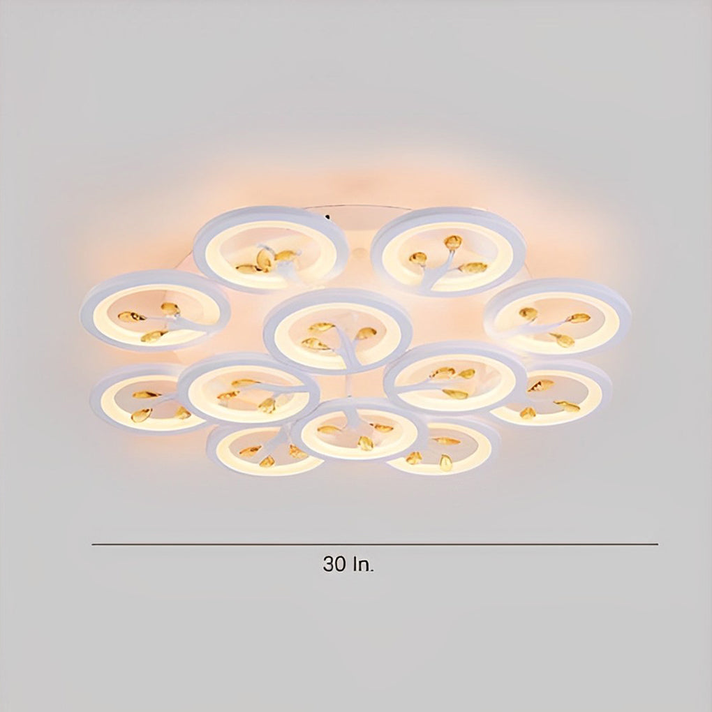 16 Lights Flower Dimmable LED White Nordic Ceiling Lights Flush Mount Lighting