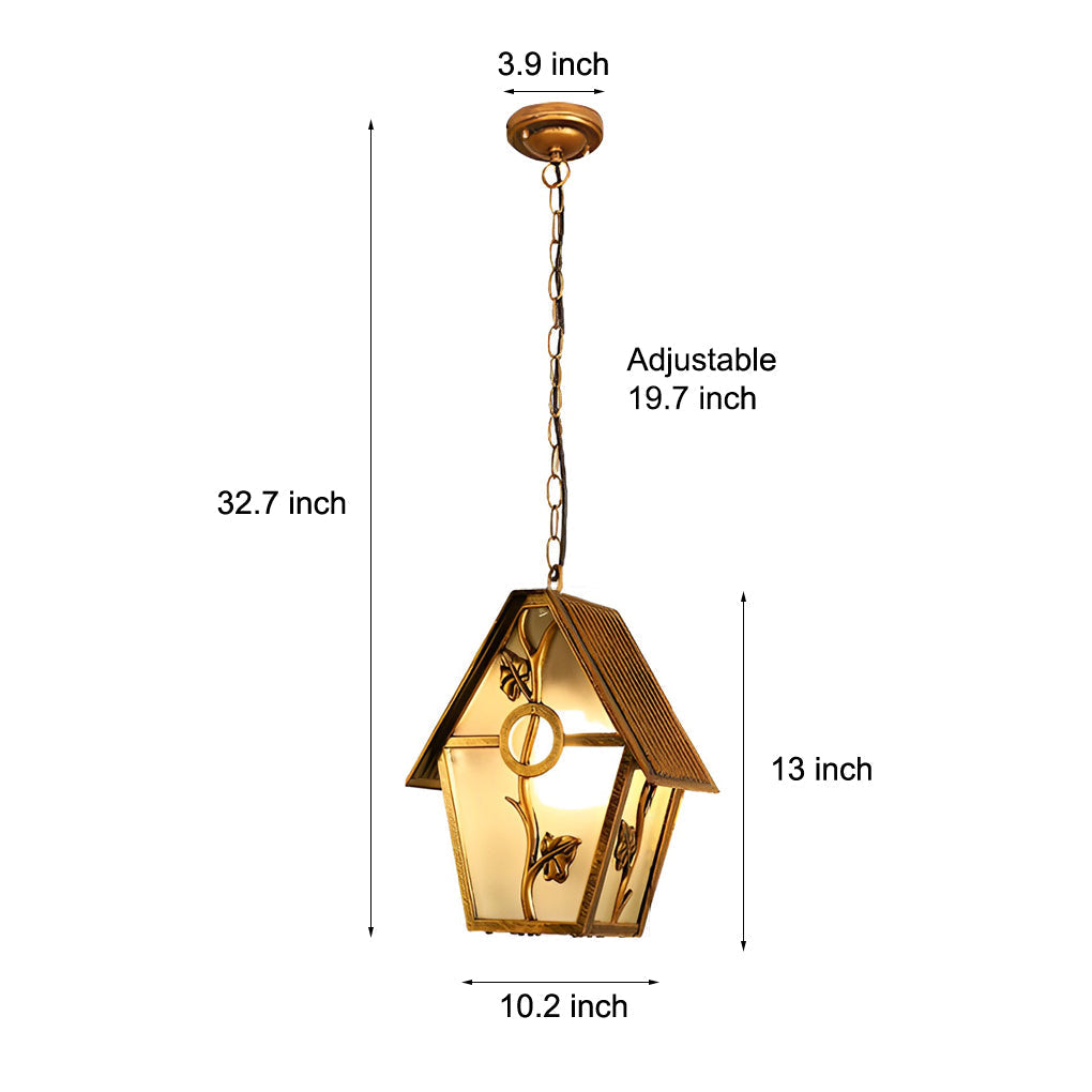 Creative Cabin Glass Waterproof American Style Outdoor Chandelier Lamp