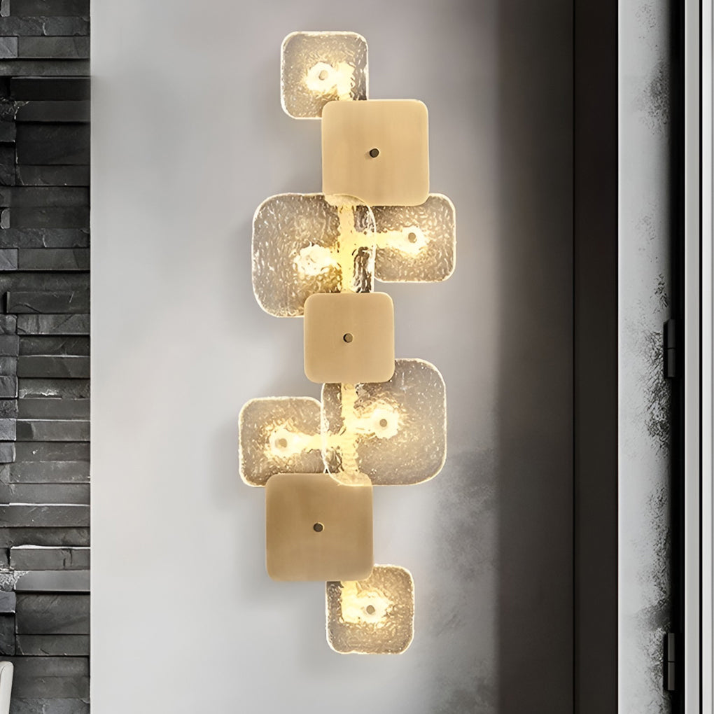 Creative Rounded Square Glass Copper LED Modern Wall Sconce Lighting