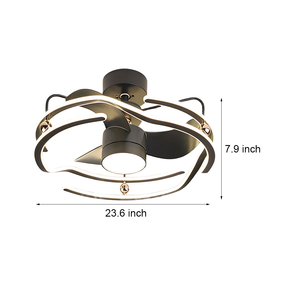 23.6’’ Low Profile Ceiling Fan with Dimmable Light and Remote