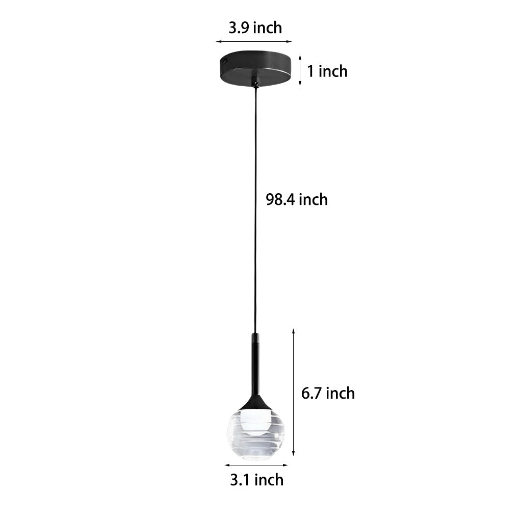 Simple Screw Thread Acrylic Ball Luxury Long Line Nordic Pendant Lights