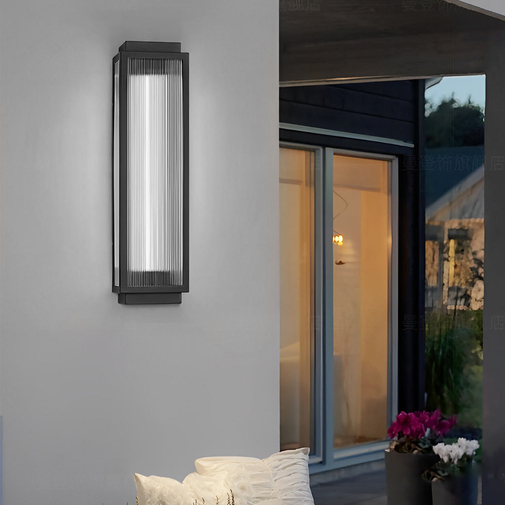 Rectangular Strip Waterproof LED Black Modern Outdoor Wall Lights