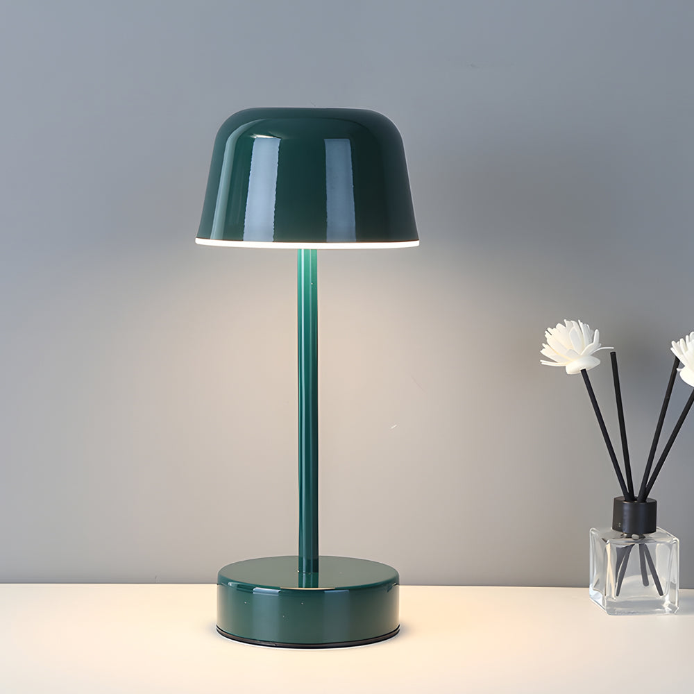 Tunable Metal Finish Table Lamp in Hat-style