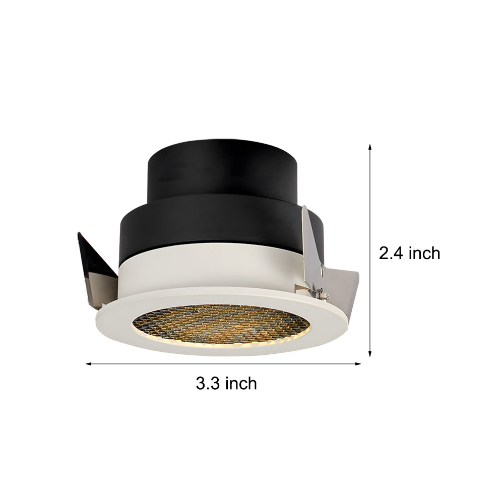 Round Honeycomb Nest Anti Glare White LED Recessed Downlight