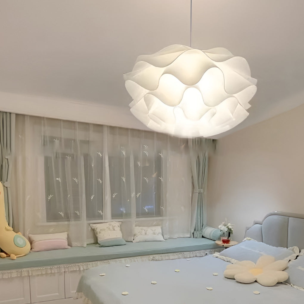 Flower Shaped Three-step Dimming LED White Nordic Chandelier Pendant Light