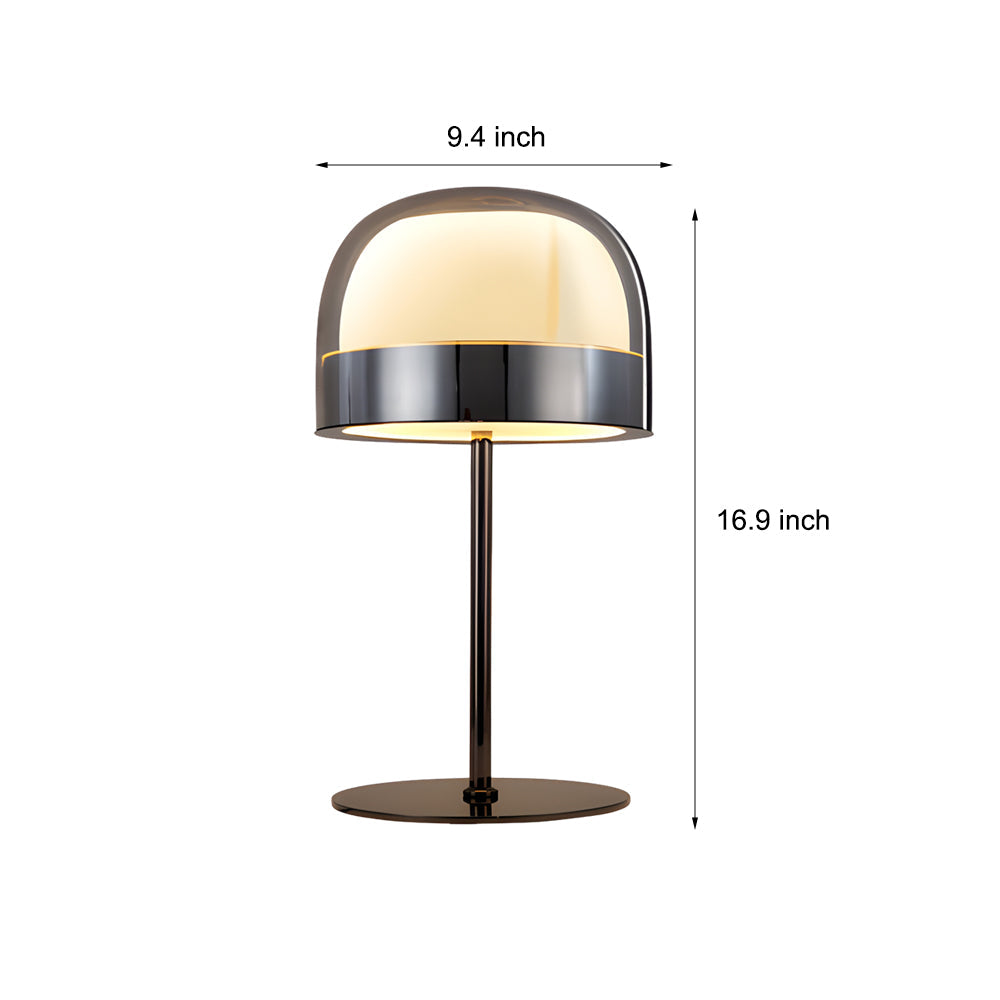 Dome Shape Glass Ambient LED Table Lamp in Chrome