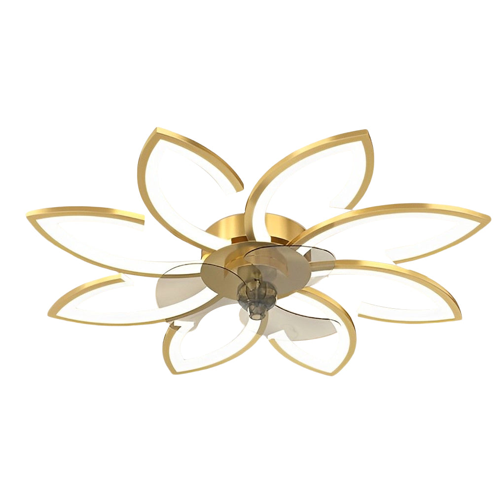 Flower Smart Silent Stepless Dimming LED Modern Ceiling Fan Light