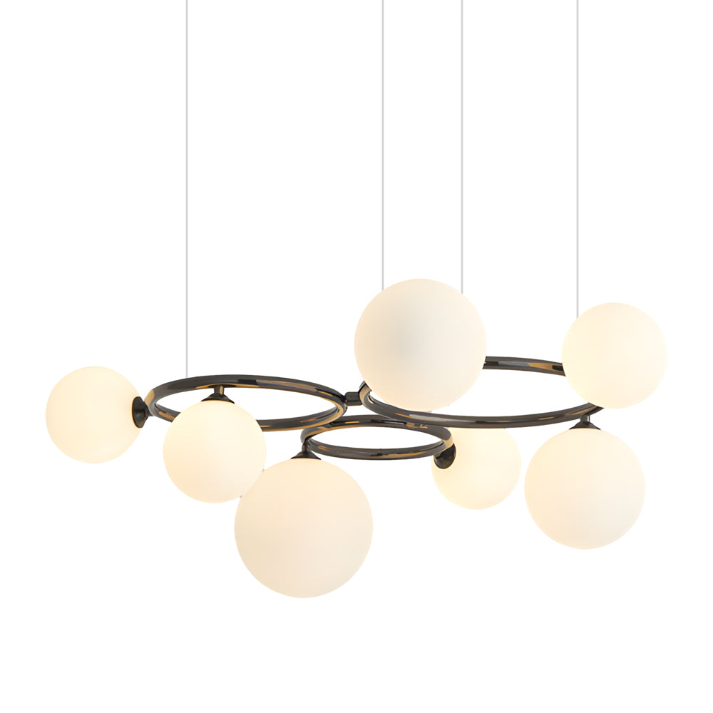 5/7/9-Light Glass Ball Circular Contemporary Chandelier with 3 Step Dimming