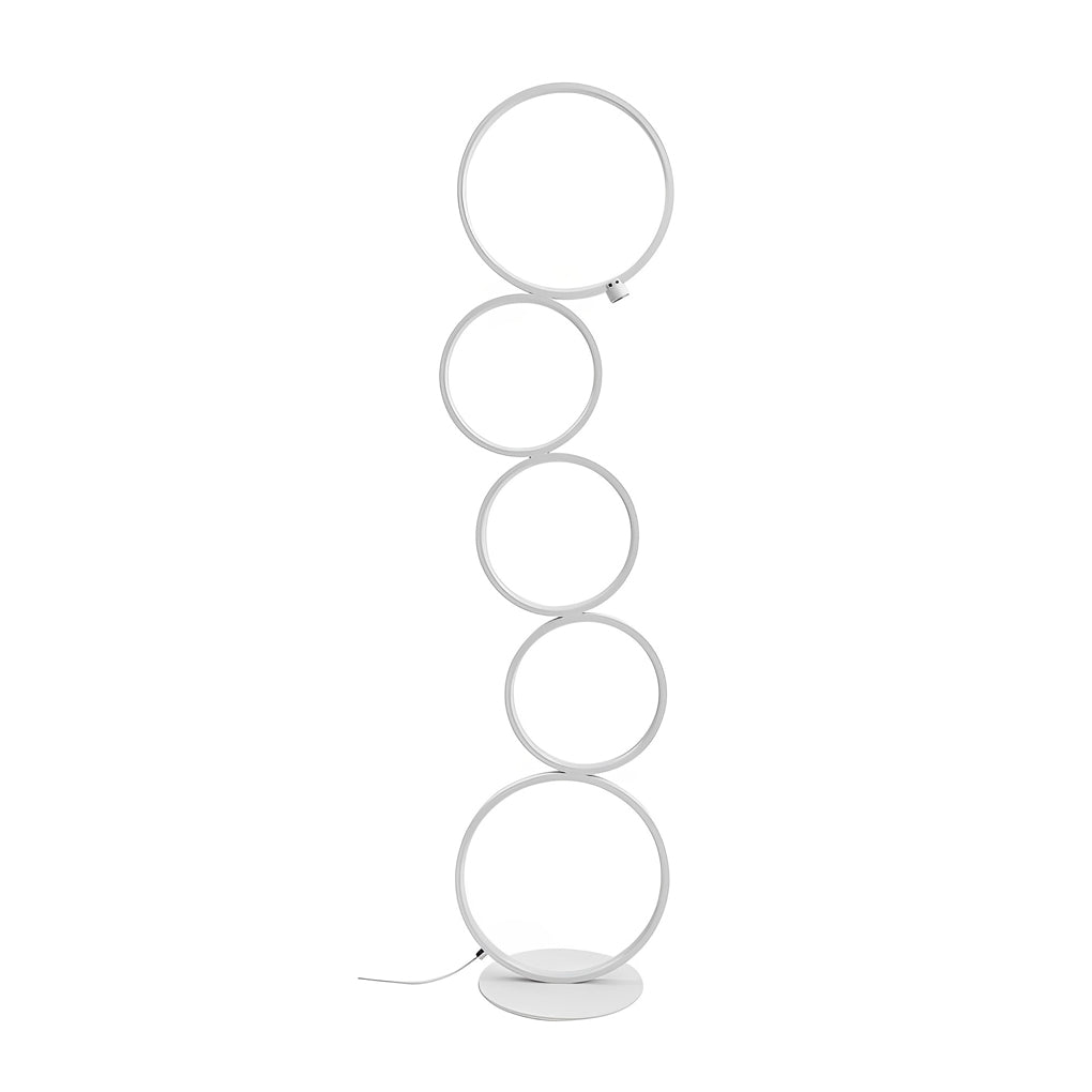 Modern Artistic 5 LED Circles Stack Floor Standing Lamp