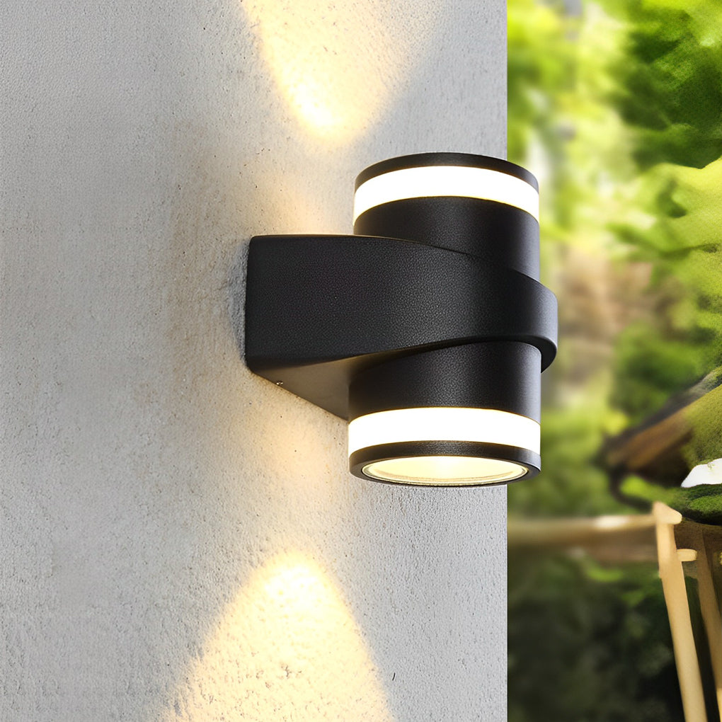 Round Up and Dawn Light LED Waterproof Black Outdoor Wall Washer Lights