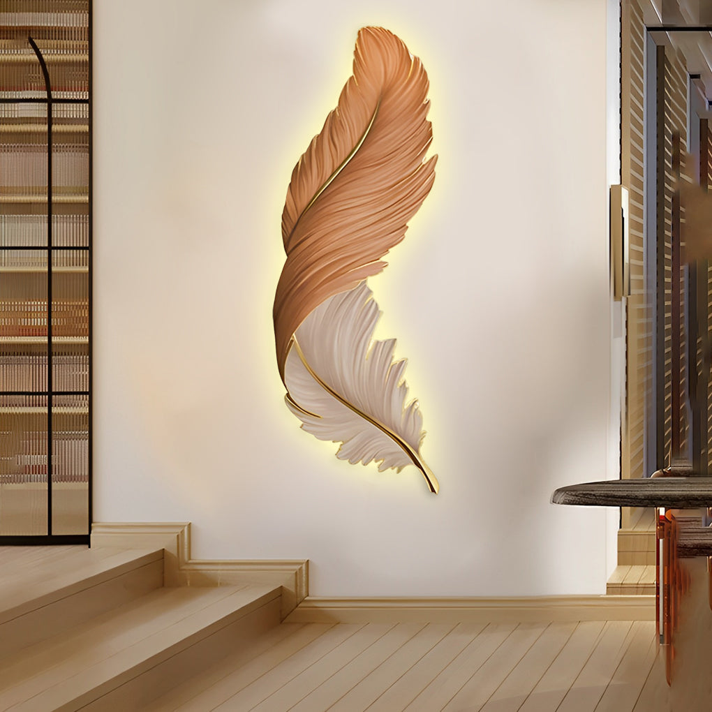 Luxury Creative Feathers USB DC5V Remote Control LED Modern Wall Lights