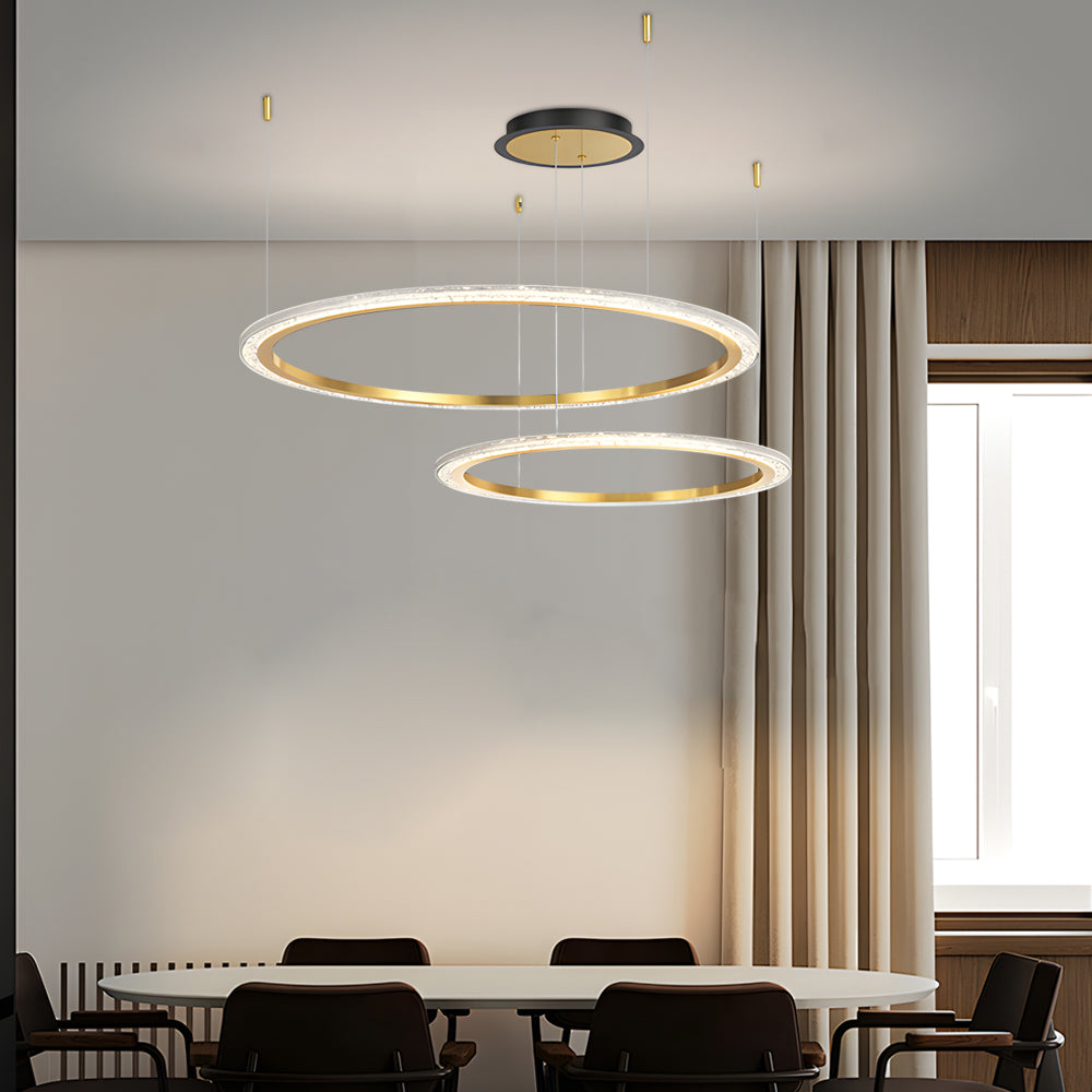 Simple Circular Rings Luxury Three Step Dimming Nordic Ceiling Light Fixture