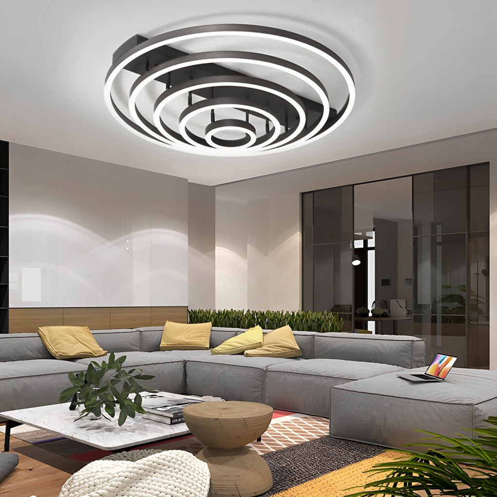 Adjustable Multiple Circular LED Modern Flush Mount Ceiling Lights