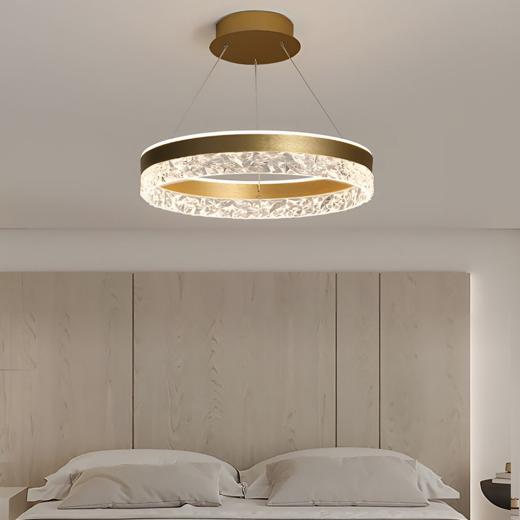 Circular Ring Three-step Dimming LED Modern Chandelier Island Lights