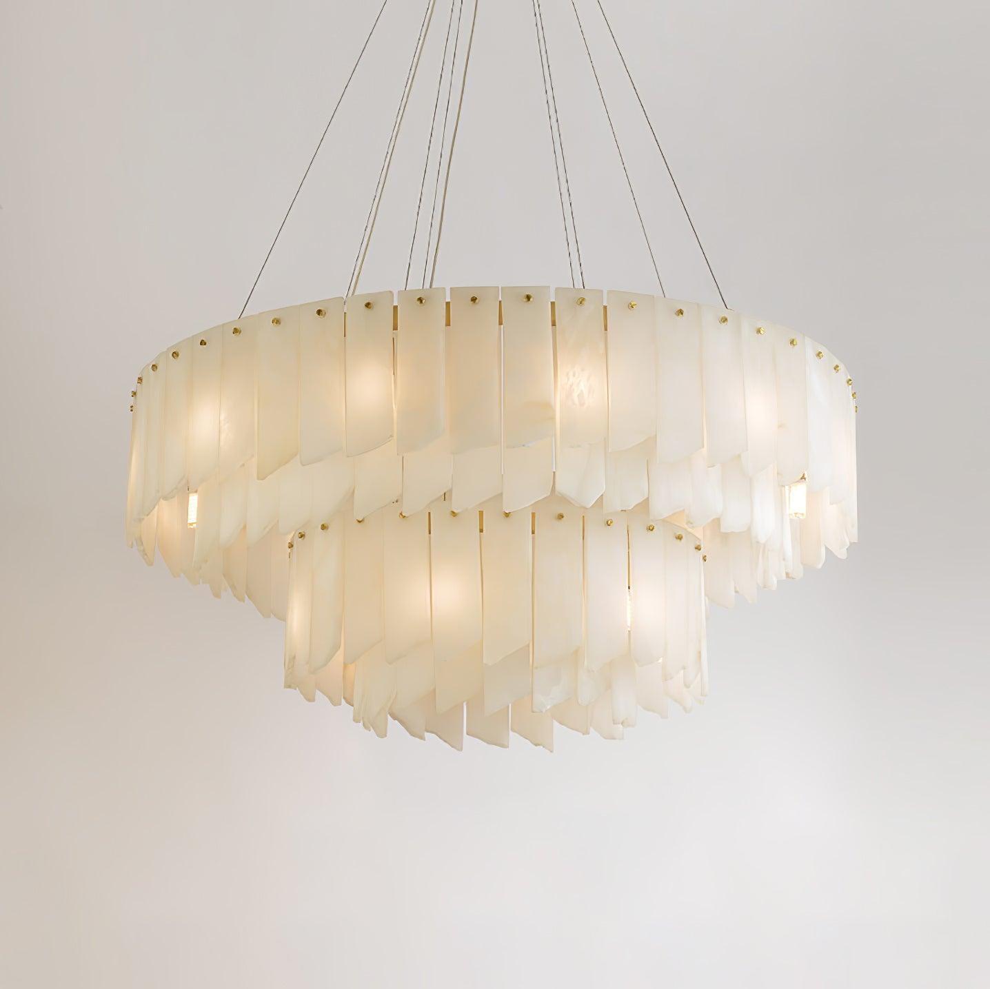 Alabaster Cascade Tiered Chandelier