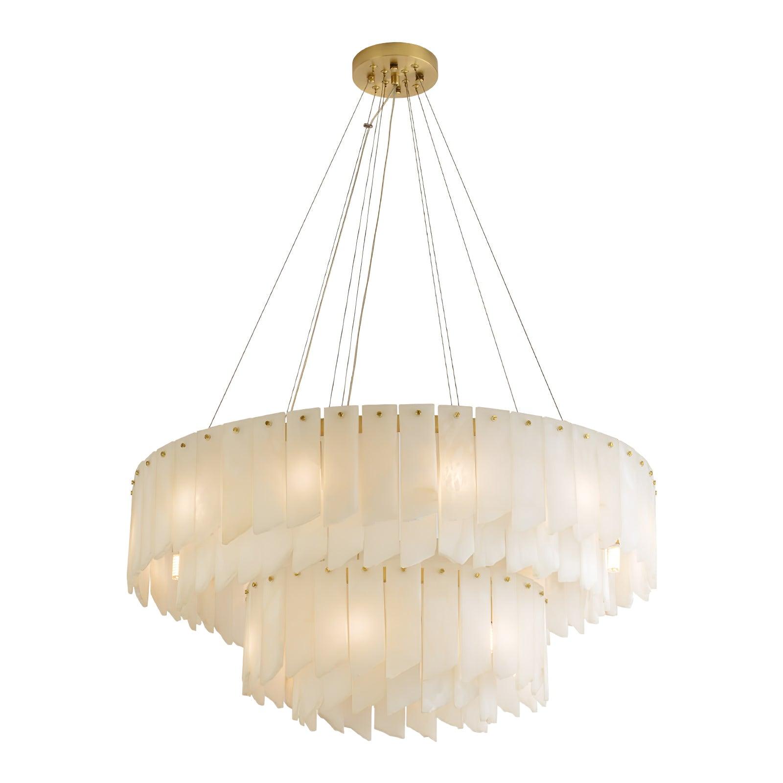 Alabaster Cascade Tiered Chandelier