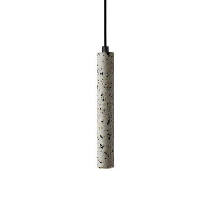 Vakkerlight Bang concrete pendant light hanging from ceiling, minimalist design with a smooth concrete finish, modern interior lighting fixture.
