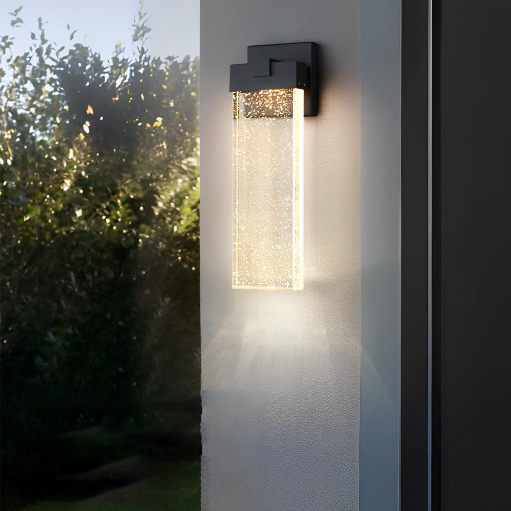 Rectangular Bubble Crystal Waterproof LED Modern Outdoor Wall Lamp