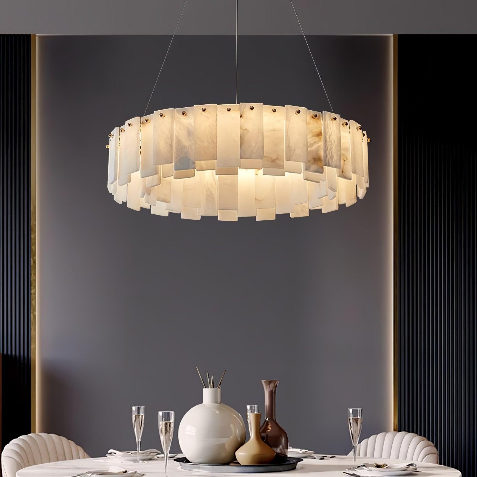 Celestial Alabaster Round Chandelier