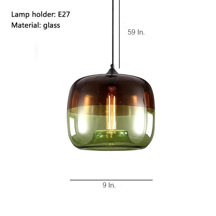 Multi Colored Glass Pendant Light Artistic Globe Dining Room Light