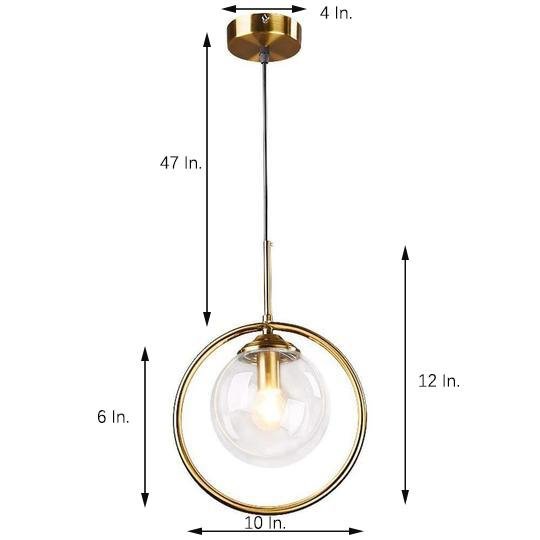 LED Bedside Lights Industrial Pendant Lights Nordic Style Metal Glass Circle Island Lights