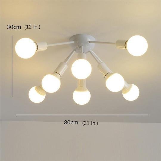 8 Light Cluster Gold Flush Mount Light Modern Metal LED Ceiling Light