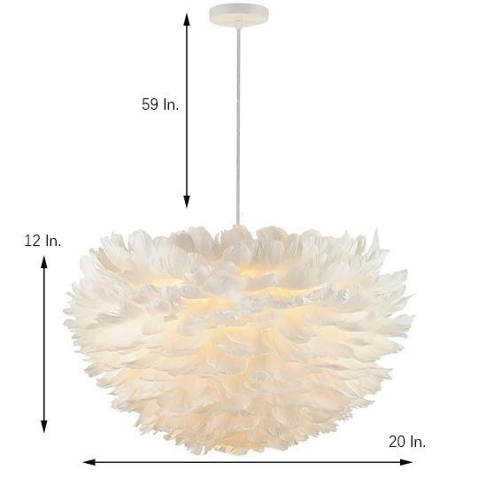 Novelty Modern Feather Design Pink Chandelier Metal Ceiling Light