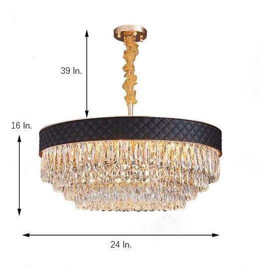 Drum Shaped LED Electroplated Crystal Modern Chandelier Pendant Light