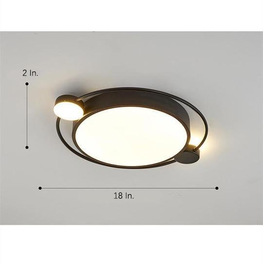 Modern Flush Mount Ceiling Light Dual Round Light Design in Gold and Black Finishes