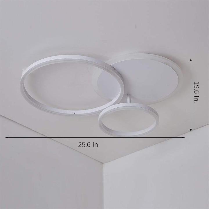 3-Layers LED Modern Circle Flush Mount Light - 3-Color Dimmable, 26"x20"