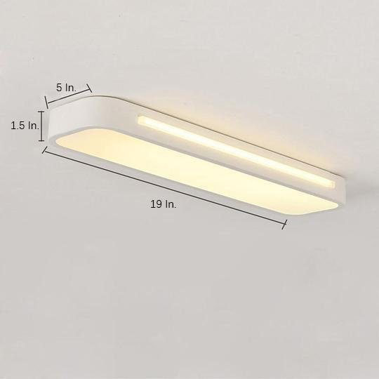 19 in. W 1-Light Long Oval LED Flush Mount Minimalist Rectangular Ceiling Light