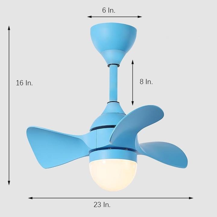 Dimmable LED Nordic Flush Mount Ceiling Fan Light with Remote Control