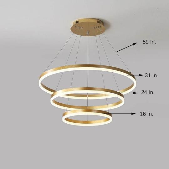 3 Circle Graduated Bedroom Pendant Lights Remote Control Pendant Lighting