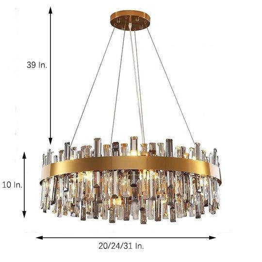 8 Light Modern Crystal Chandelier Industrial Brass Chandelier