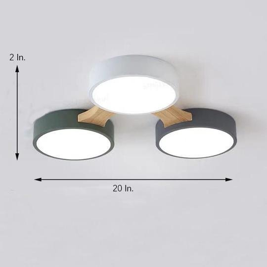 Circular 5 Lights LED Industrial Ceiling Lights Flush Mount Lighting