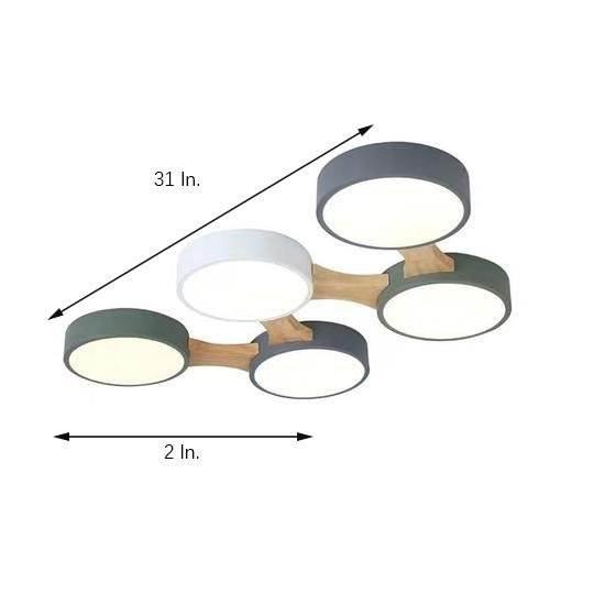 Circular 5 Lights LED Industrial Ceiling Lights Flush Mount Lighting