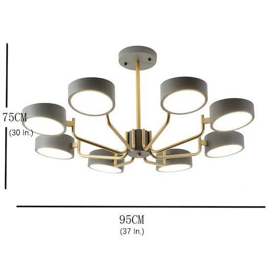 8-Light Tasking Chandelier - Fixed 24'' Height, 3000K-5400K