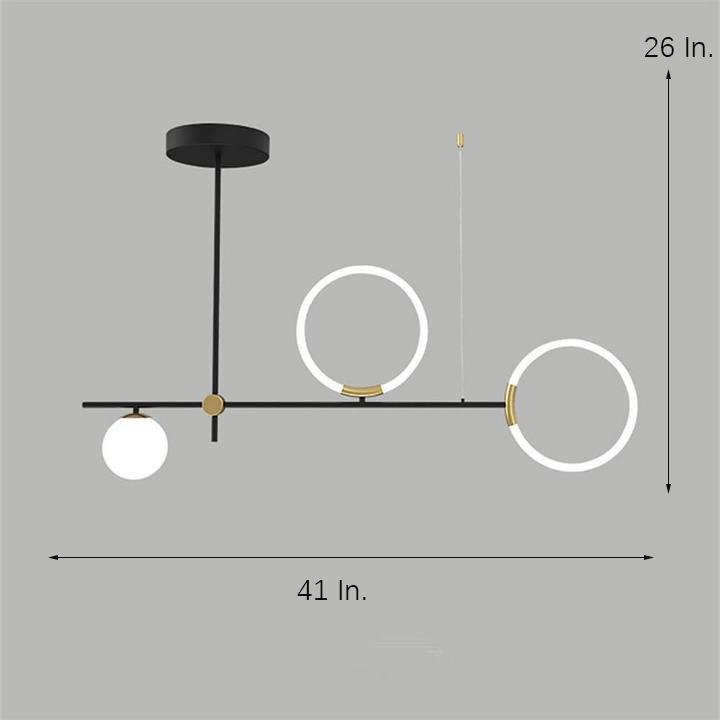 Circles LED Black Modern Chandeliers Island Lights Hanging Lamp Pendant Light