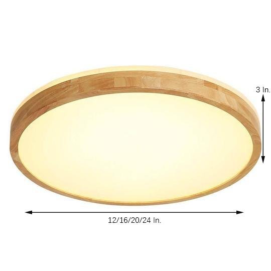 Circular Kitchen Flush Mount Lighting Bamboo Acrylic LED Living Room Ceiling Lights