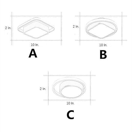 Square Circle LED Modern Flush Mount Lighting Ceiling Lights Ceiling Lamp