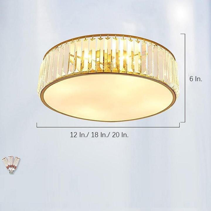 Drum-shaped LED Crystal Nordic Ceiling Lights Flush Mount Lighting