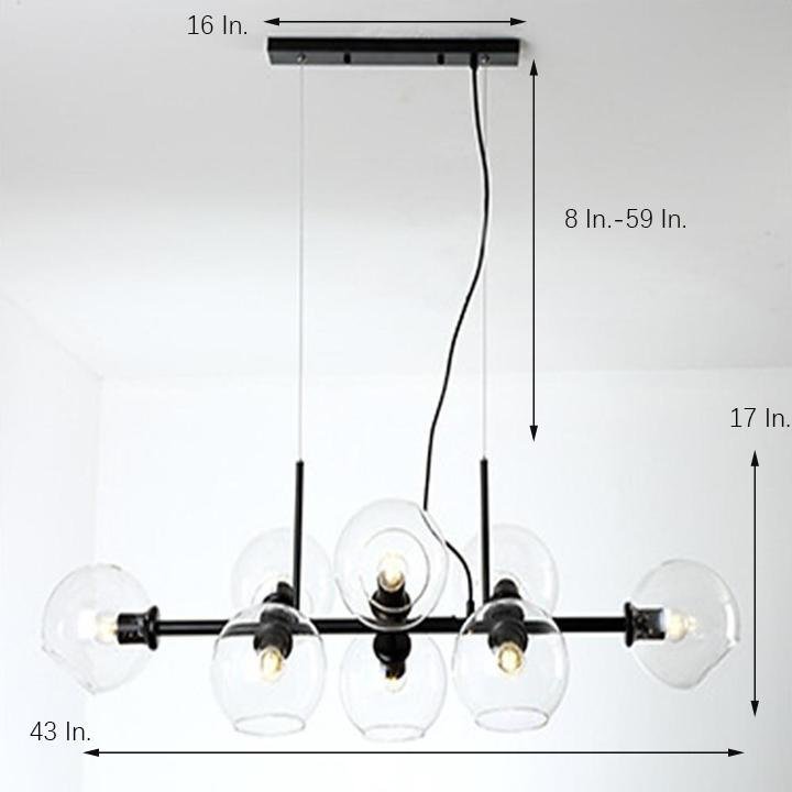 Globe Nordic Glass Bubble Chandelier Metal Industrial Chandelier Ceiling Lights