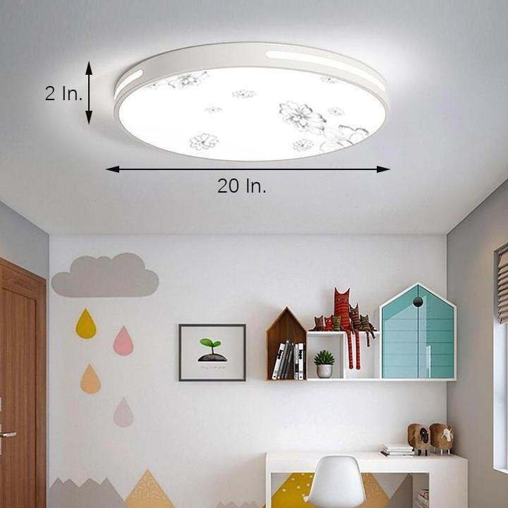 Round Plant Pattern LED Modern Ceiling Lights Flush Mount Lighting